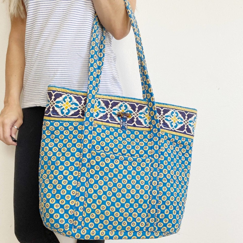 Vera Bradley Shoulder Tote Bag in Riviera Blue - Picture 1 of 7